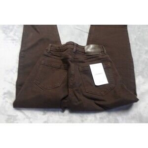 Reiss Women's Size 26 Chocolate Brown Cropped Selin Straight Leg Jeans NWT